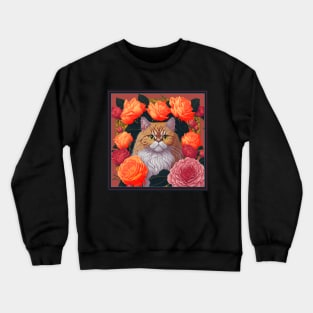 Persian cat. Style vector (red version 2 Persian cat) Crewneck Sweatshirt